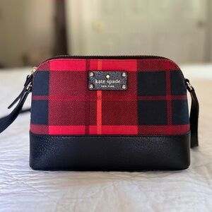 Kate Spade Red and Black Checkered Crossbody Bag